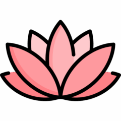 Pink lotus flower icon symbolizing peace, growth, and renewal